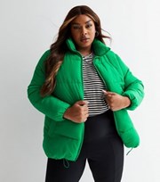New Look Curves Green Boxy Puffer Jacket